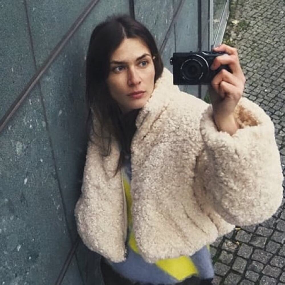 ZARA CROPPED FAUX SHEARLING PUFFER JACKET